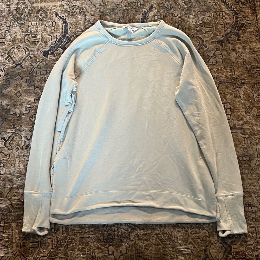 Athleta Luxe Sage Green Sweatshirt Size Small Fleece Inside